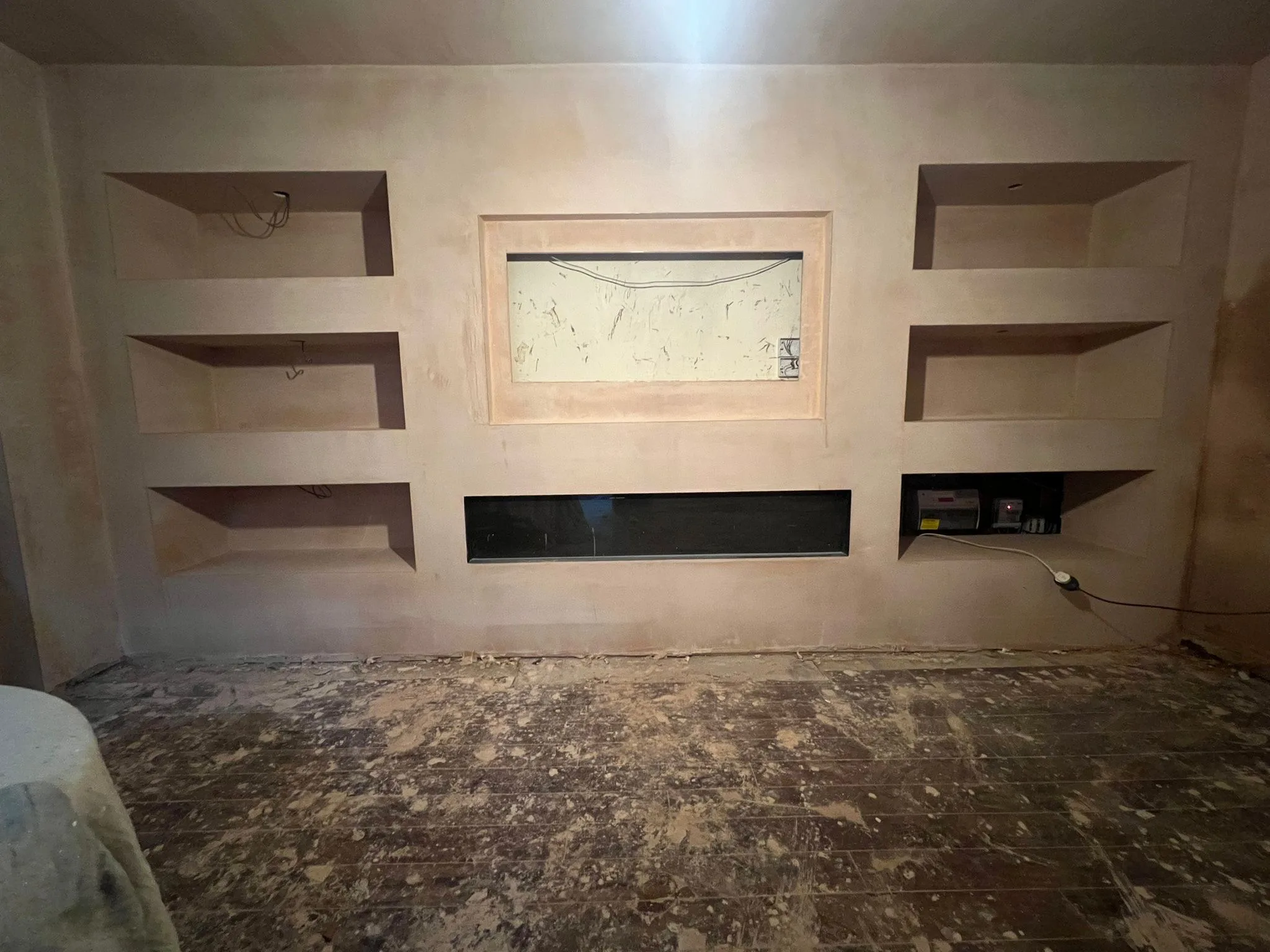 Media wall build in progress by LDG Joinery LTD